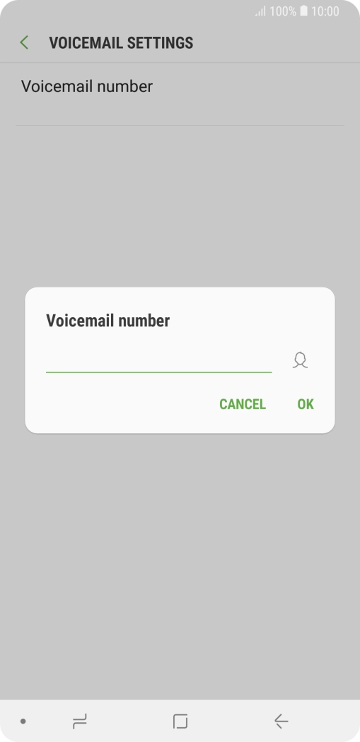 Key in +447953222222 and press OK. Key in +447953222222 and press OK.