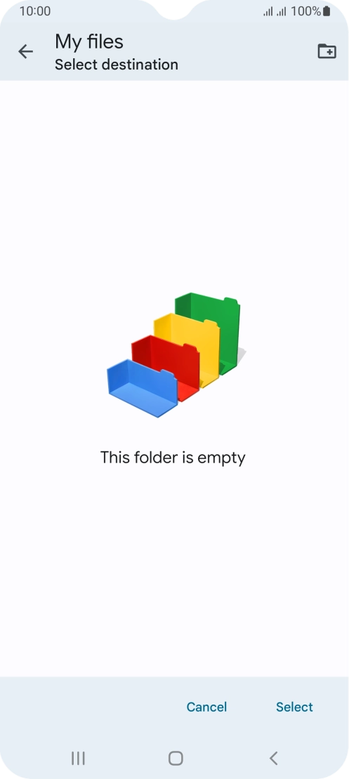 To create a new folder, press the new folder icon and follow the instructions on the screen to create a new folder. To create a new folder, press the new folder icon and follow the instructions on the screen to create a new folder.