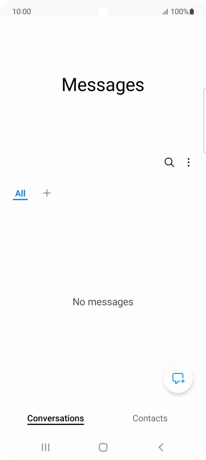 Press the new message icon. Press the new message icon.