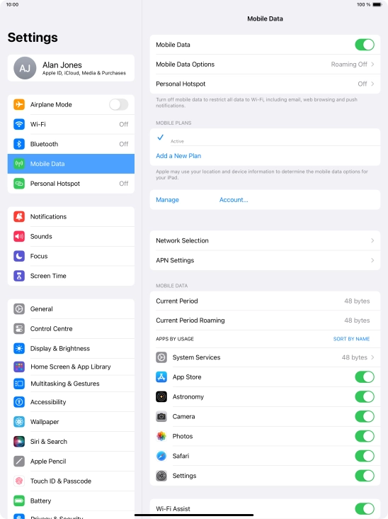 Press Mobile Data Options. Press Mobile Data Options.
