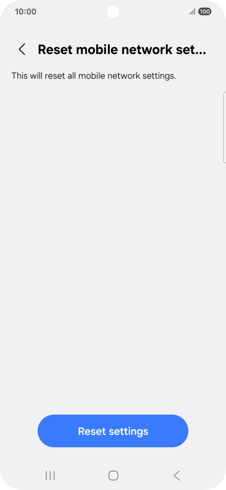 Press Reset settings. Press Reset settings.