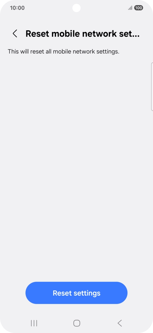 Press Reset settings. Press Reset settings.