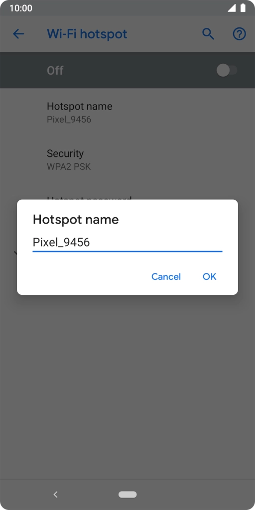 Key in the required Wi-Fi hotspot name and press OK. Key in the required Wi-Fi hotspot name and press OK.