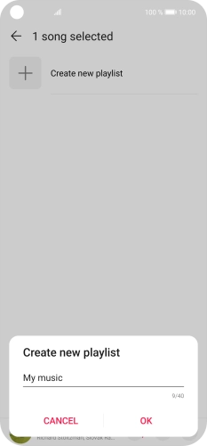 Key in a name for the playlist and press OK. Key in a name for the playlist and press OK.