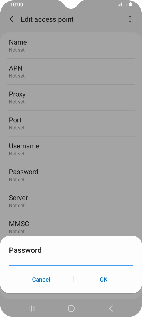Key in secure and press OK. Key in secure and press OK.