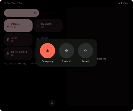 Press Power off. Press Power off.