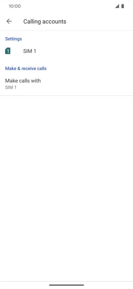 Press the name of the SIM. Press the name of the SIM.
