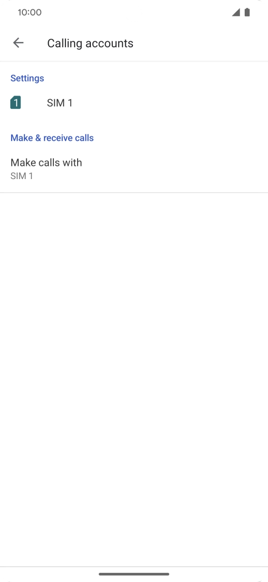 Press the name of the SIM. Press the name of the SIM.