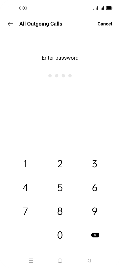 Key in your barring password. Key in your barring password.