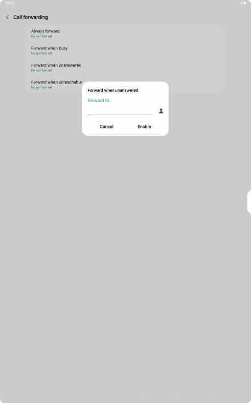 Key in +447953222222 and press Enable. Key in +447953222222 and press Enable.