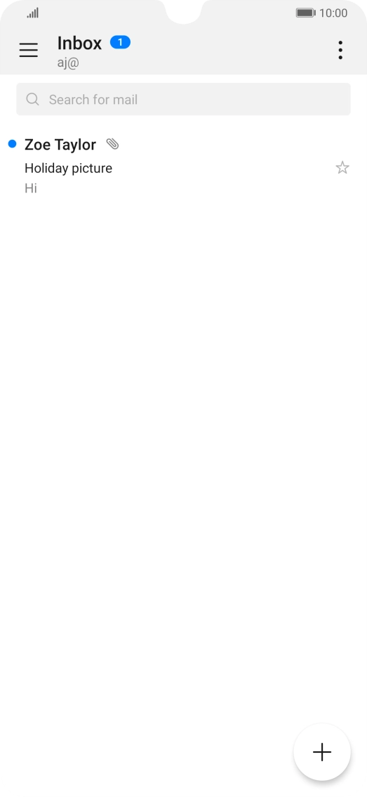 Press the new email icon. Press the new email icon.