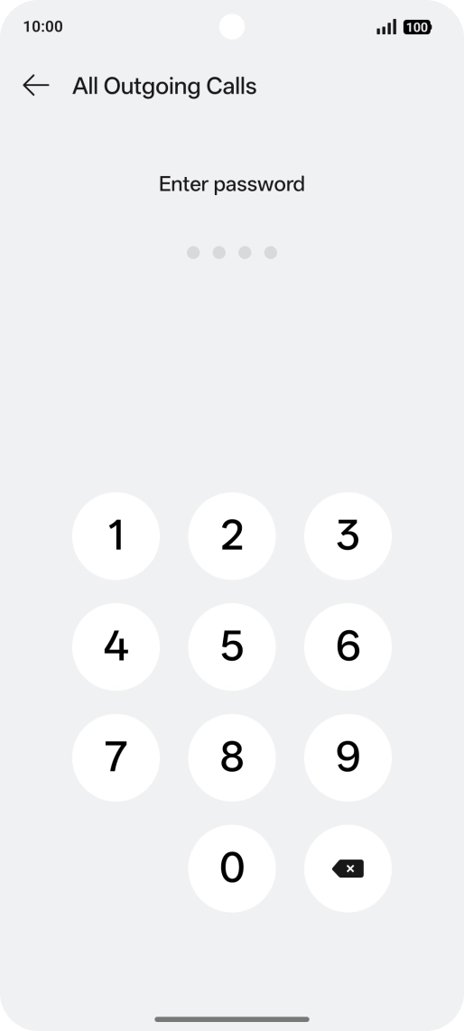 Key in your barring password. Key in your barring password.