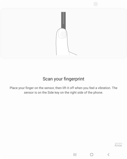 Follow the instructions on the screen to create the phone lock code using your fingerprint. Follow the instructions on the screen to create the phone lock code using your fingerprint.