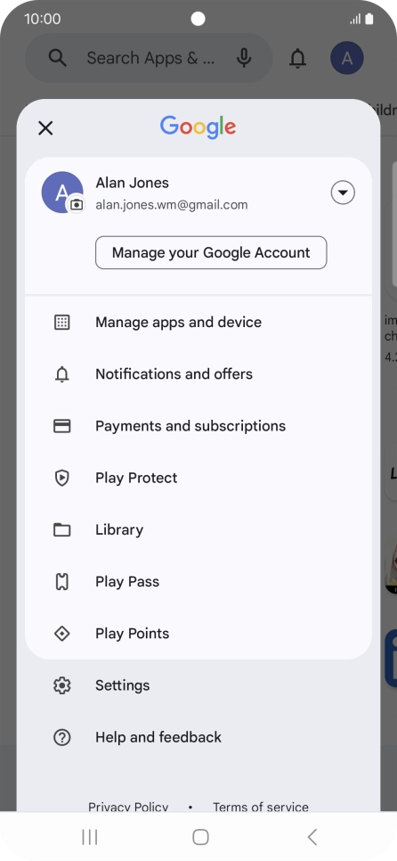 Press Manage apps and device. Press Manage apps and device.
