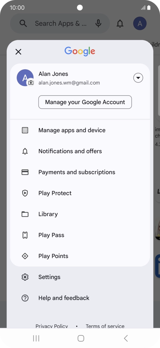Press Manage apps and device. Press Manage apps and device.