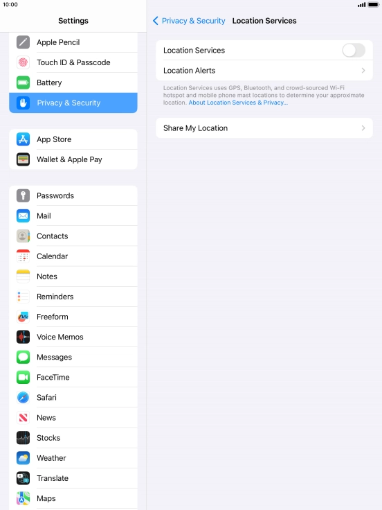 Press the indicator next to Press the indicator next to