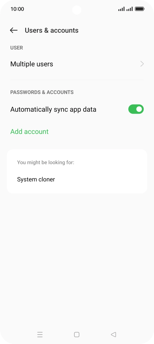 Press Add account. Press Add account.