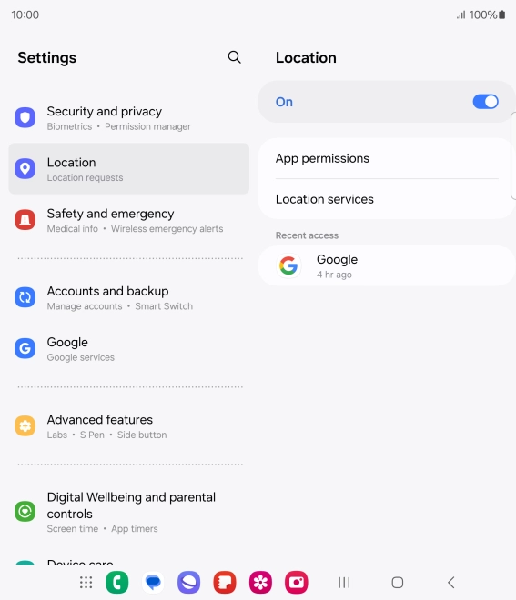 Press App permissions. Press App permissions.