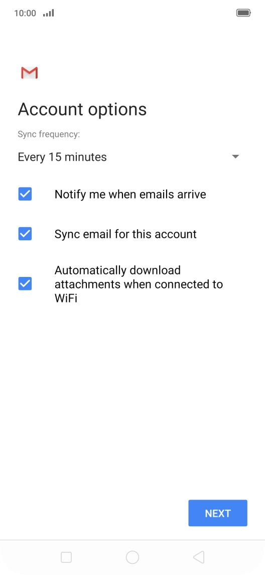 If this screen is displayed, you email account has been recognised and set up automatically. Follow the instructions on the screen to key in more information and finish setting up your phone. If this screen is displayed, you email account has been recognised and set up automatically. Follow the instructions on the screen to key in more information and finish setting up your phone.