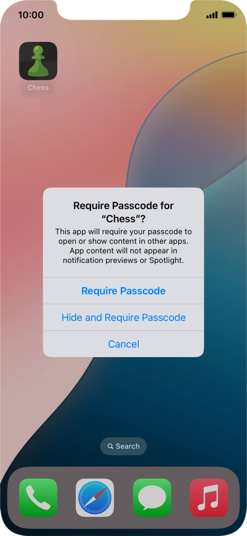 Press Require Passcode. Press Require Passcode.