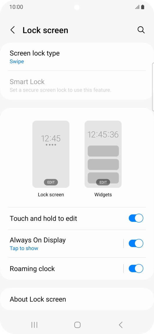 Press Screen lock type. Press Screen lock type.