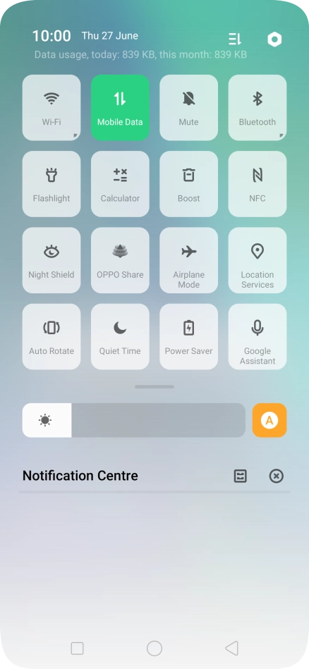 Press the settings icon. Press the settings icon.