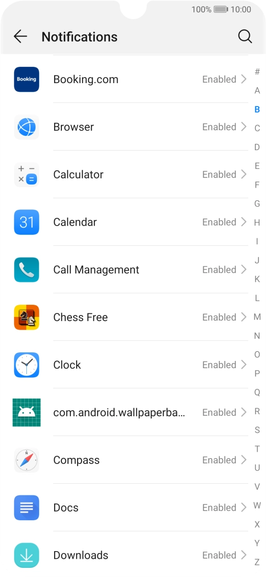 Press the required app. Press the required app.