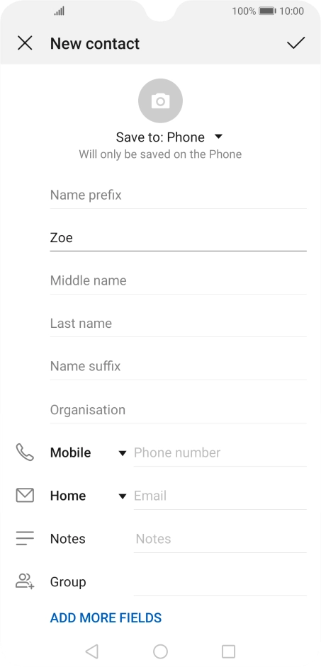 Press Last name and key in the required last name. Press Last name and key in the required last name.