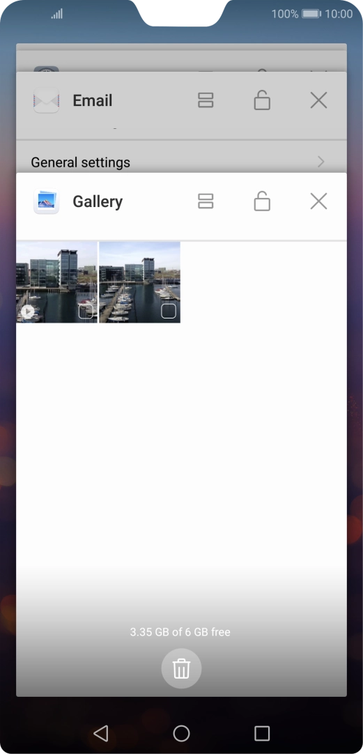 To end one running application, slide your finger right on the required application. To end one running application, slide your finger right on the required application.