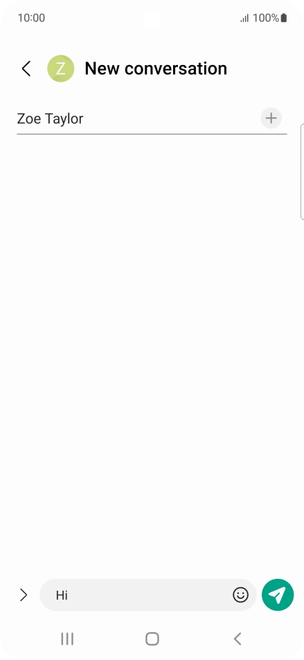 Press the send icon when you've finished your SMS. Press the send icon when you've finished your SMS.