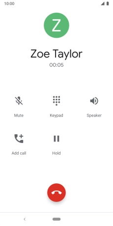 Press the end call icon. Press the end call icon.