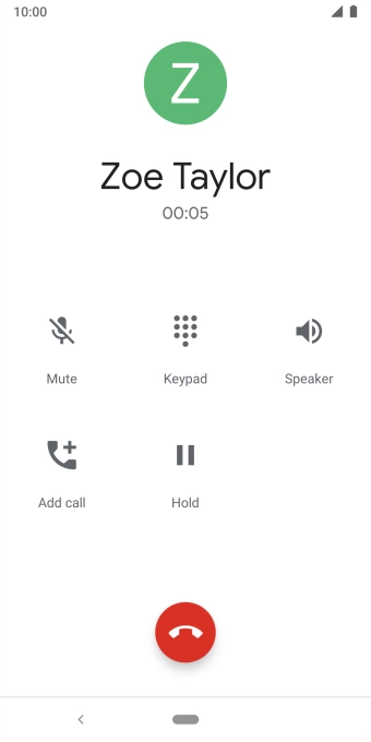 Press the end call icon. Press the end call icon.