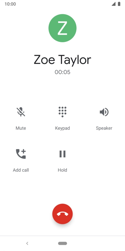 Press the end call icon. Press the end call icon.