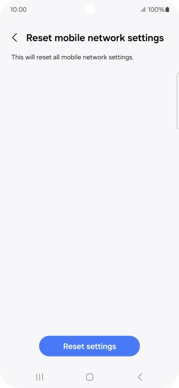 Press Reset settings. Press Reset settings.