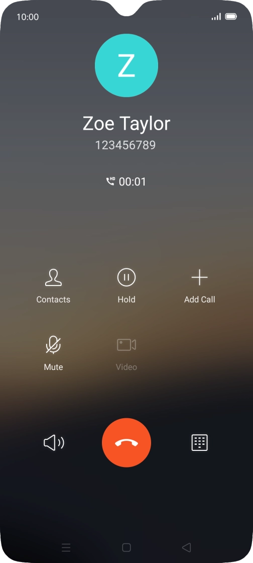 Press the end call icon. Press the end call icon.