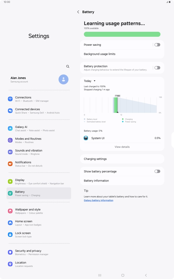 Press Power saving. Press Power saving.
