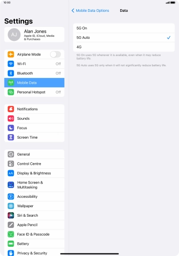 To turn on use of 5G primarily, press 5G On. To turn on use of 5G primarily, press 5G On.