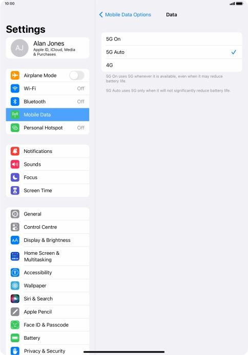 To turn on use of 5G primarily, press 5G On. To turn on use of 5G primarily, press 5G On.