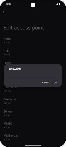 Key in secure and press OK. Key in secure and press OK.