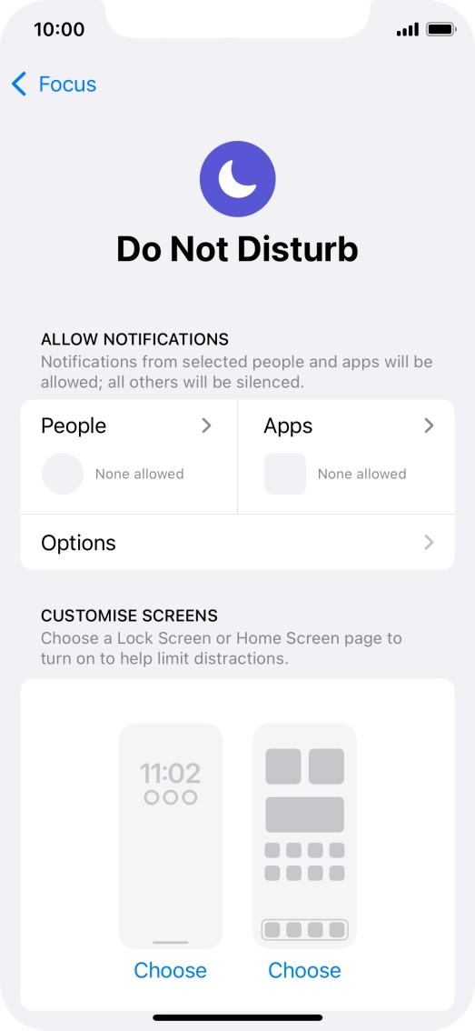 Press People and follow the instructions on the screen to select which contacts you would like to receive calls and notifications from when Do Not Disturb is turned on. Press People and follow the instructions on the screen to select which contacts you would like to receive calls and notifications from when Do Not Disturb is turned on.