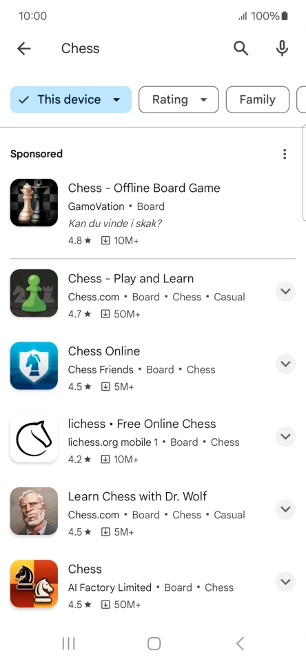 Press the required app. Press the required app.
