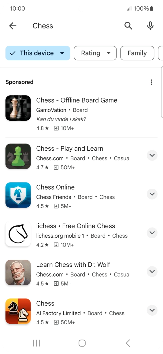 Press the required app. Press the required app.
