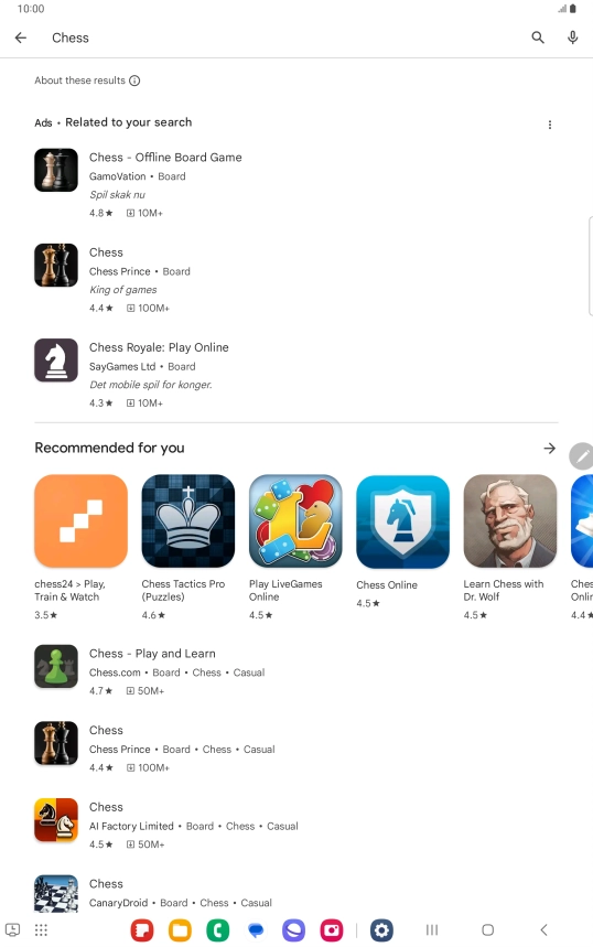Press the required app. Press the required app.
