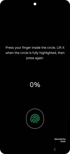 Follow the instructions on the screen to create the phone lock code using your fingerprint. Follow the instructions on the screen to create the phone lock code using your fingerprint.