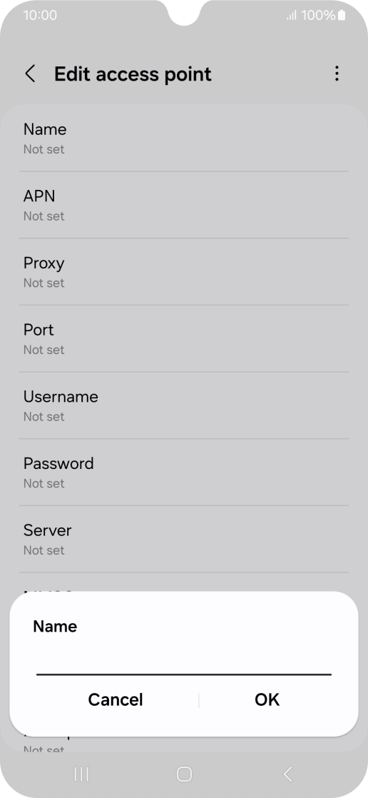 Key in EE Internet and press OK. Key in EE Internet and press OK.