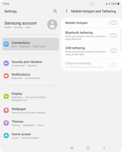Press Mobile Hotspot. Press Mobile Hotspot.