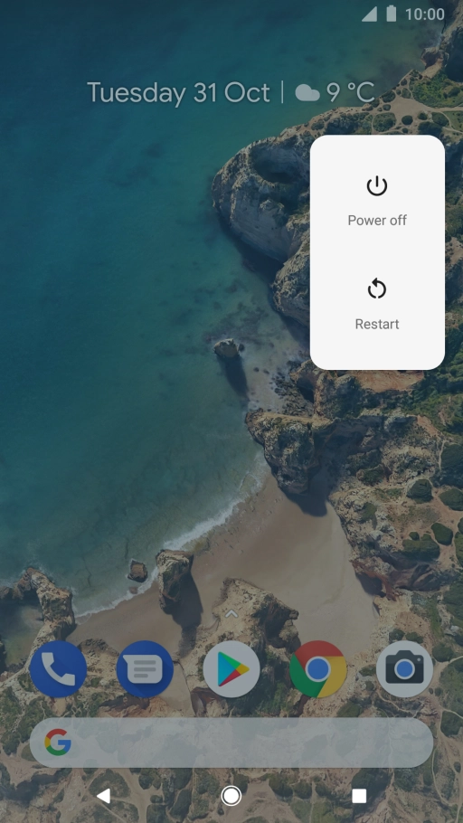 Press Power off. Press Power off.