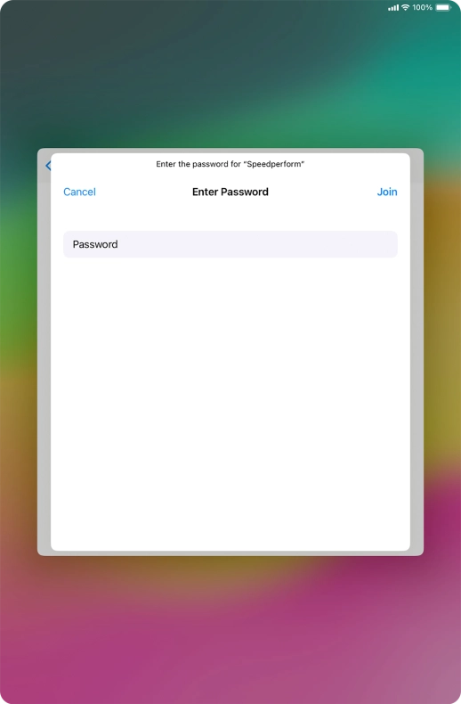 Key in the password for the Wi-Fi network and press Join. Key in the password for the Wi-Fi network and press Join.