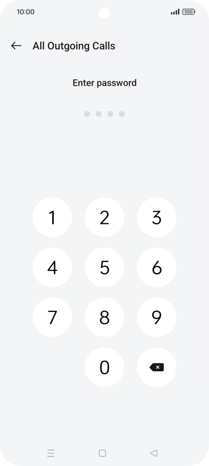 Key in your barring password. Key in your barring password.