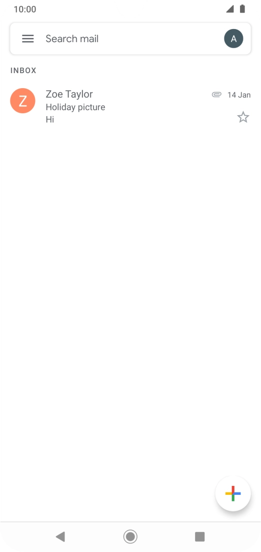 Press the email account icon. Press the email account icon.